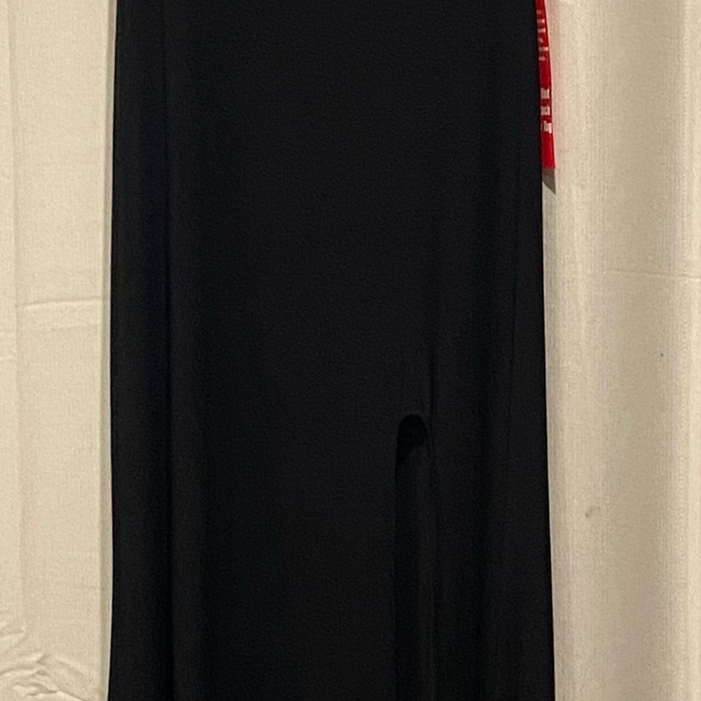 Elegant Black Slit Dress Skirt